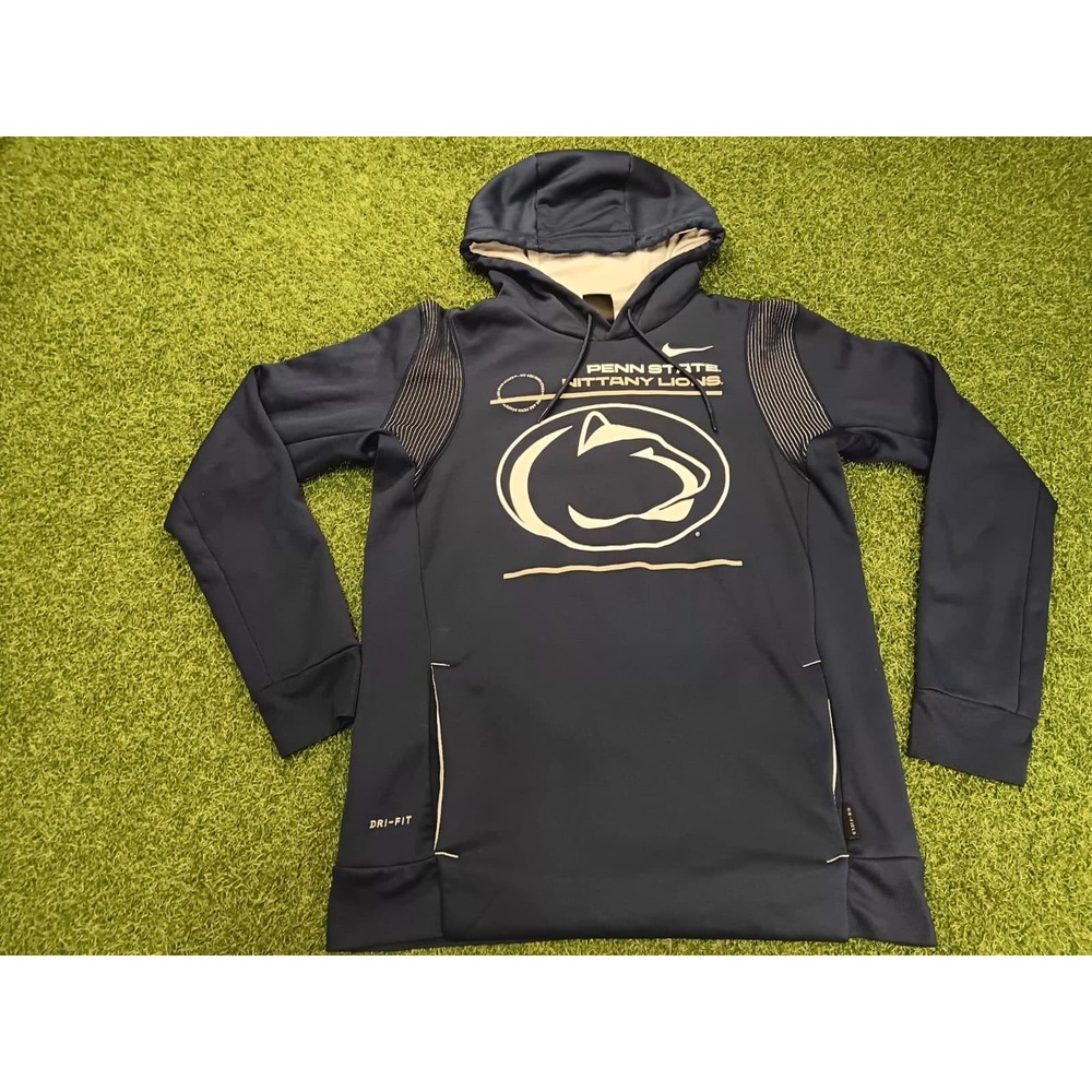 Nike Dri Fit Penn‎ State Nittany Lions Football Team Hoodie Womens M Navy Blue